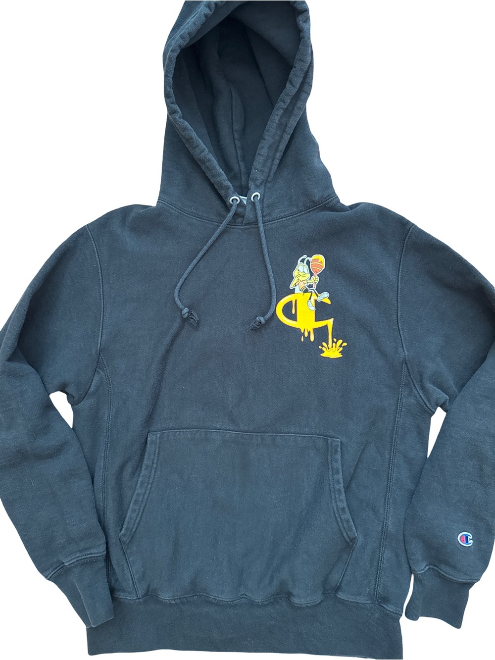 Champion Honey Nut Cheerios Collab Black Hoodie Men’s Size M Reverse Weave